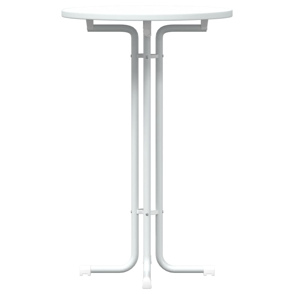 Tavolo da Pranzo Bianco Ø70x110 cm Legno Multistrato e Acciaio 4008302