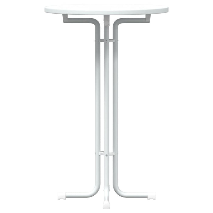 Tavolo da Pranzo Bianco Ø70x110 cm Legno Multistrato e Acciaio 4008302