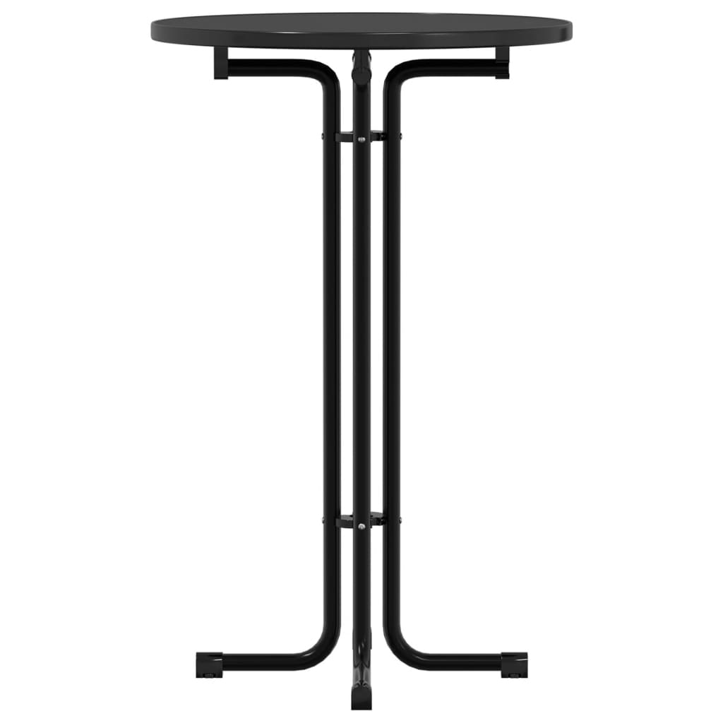 Tavolo da Pranzo Nero Ø70x110 cm Legno Multistrato e Acciaio 4008303