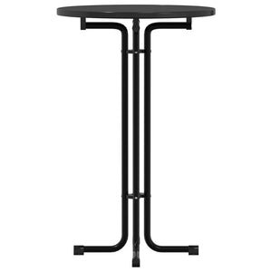 Tavolo da Pranzo Nero Ø70x110 cm Legno Multistrato e Acciaio 4008303