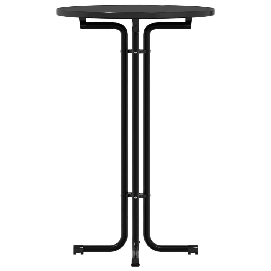 Tavolo da Pranzo Nero Ø70x110 cm Legno Multistrato e Acciaio 4008303