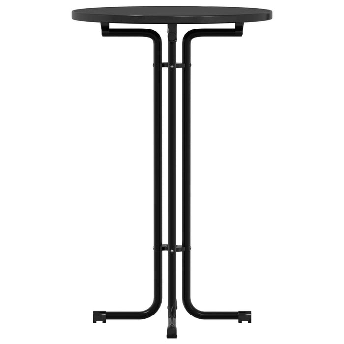 Tavolo da Pranzo Nero Ø70x110 cm Legno Multistrato e Acciaio 4008303