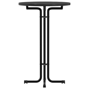 Tavolo da Pranzo Nero Ø70x110 cm Legno Multistrato e Acciaio