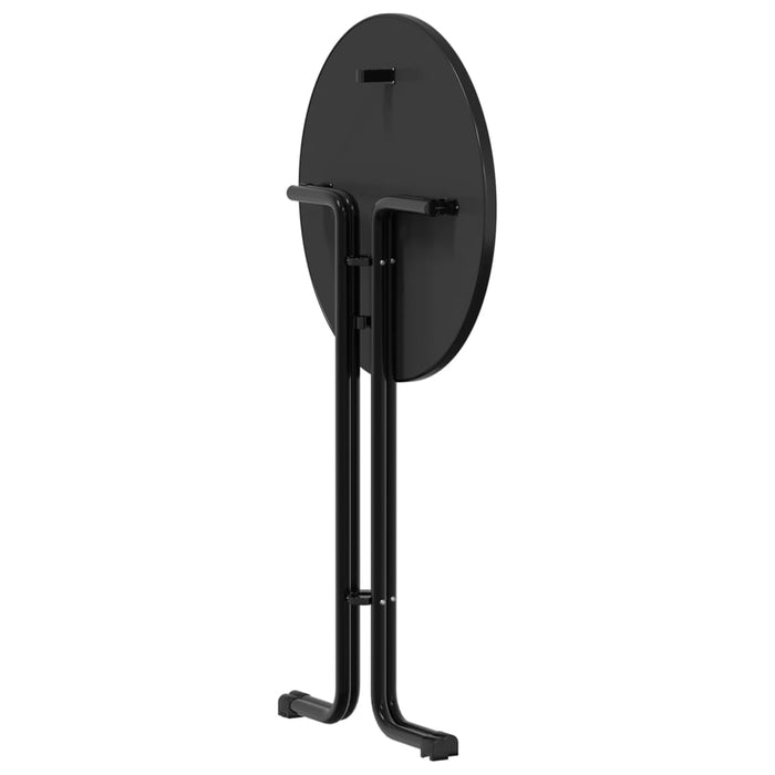 Tavolo da Pranzo Nero Ø70x110 cm Legno Multistrato e Acciaio 4008303