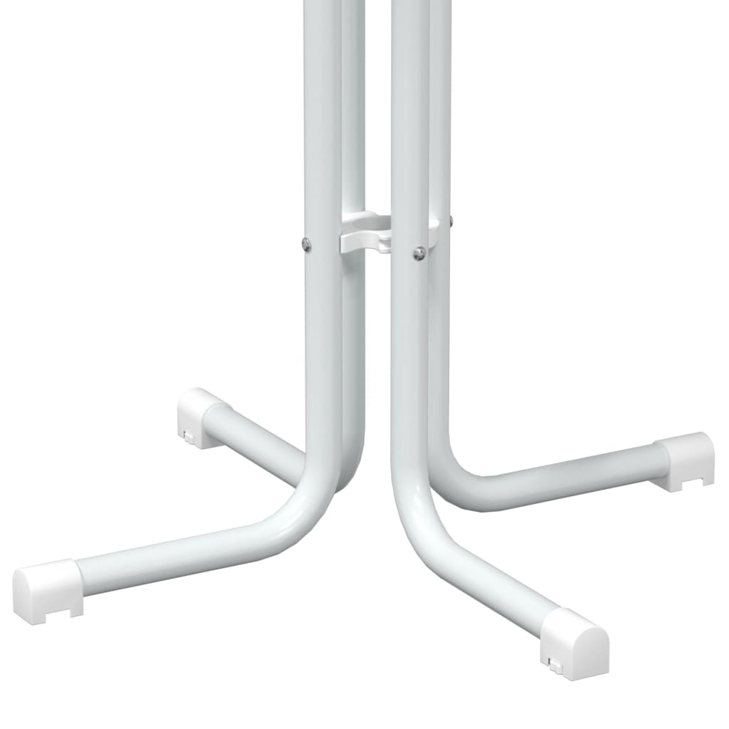 Tavolo da Pranzo Bianco Ø80x110 cm Legno Multistrato e Acciaio 4008304