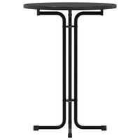 Tavolo da Pranzo Nero Ø80x110 cm Legno Multistrato e Acciaio