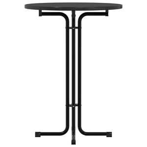 Tavolo da Pranzo Nero Ø80x110 cm Legno Multistrato e Acciaio 4008305