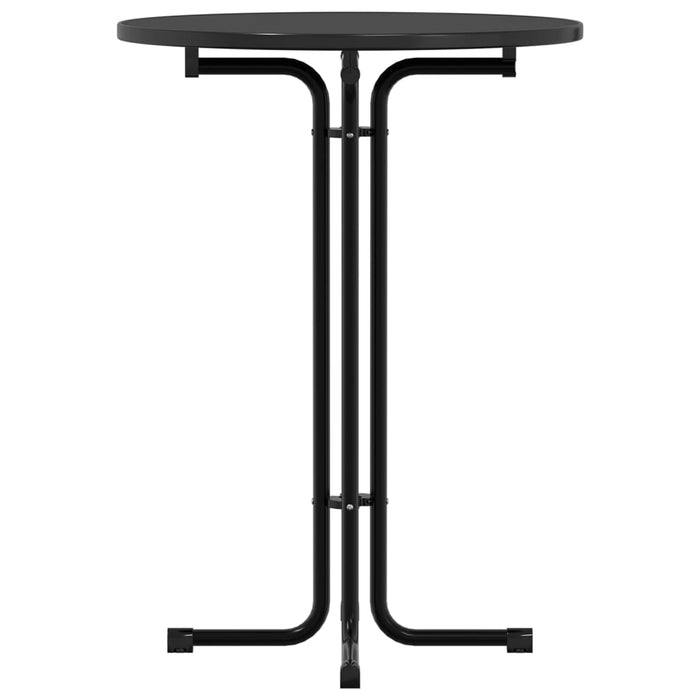 Tavolo da Pranzo Nero Ø80x110 cm Legno Multistrato e Acciaio 4008305