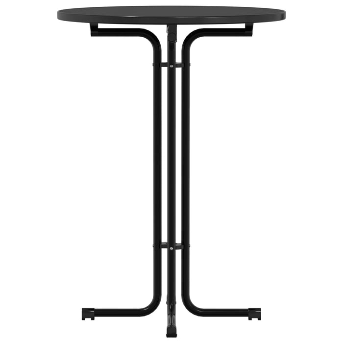 Tavolo da Pranzo Nero Ø80x110 cm Legno Multistrato e Acciaio 4008305