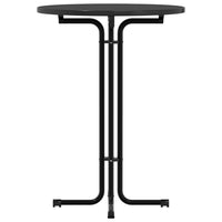 Tavolo da Pranzo Nero Ø80x110 cm Legno Multistrato e Acciaio 4008305