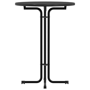 Tavolo da Pranzo Nero Ø80x110 cm Legno Multistrato e Acciaio 4008305