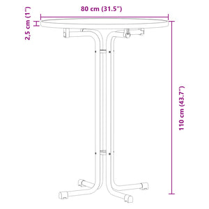 Tavolo da Pranzo Nero Ø80x110 cm Legno Multistrato e Acciaio 4008305
