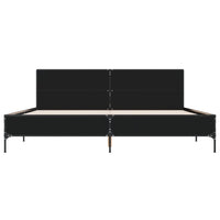 Giroletto Nero 180x200 cm in Legno Multistrato e Metallo 3280012