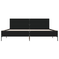 Giroletto Nero 200x200 cm in Legno Multistrato e Metallo 3280017