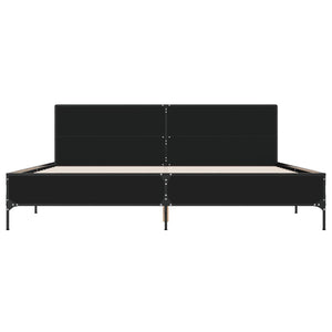 Giroletto Nero 200x200 cm in Legno Multistrato e Metallo 3280017