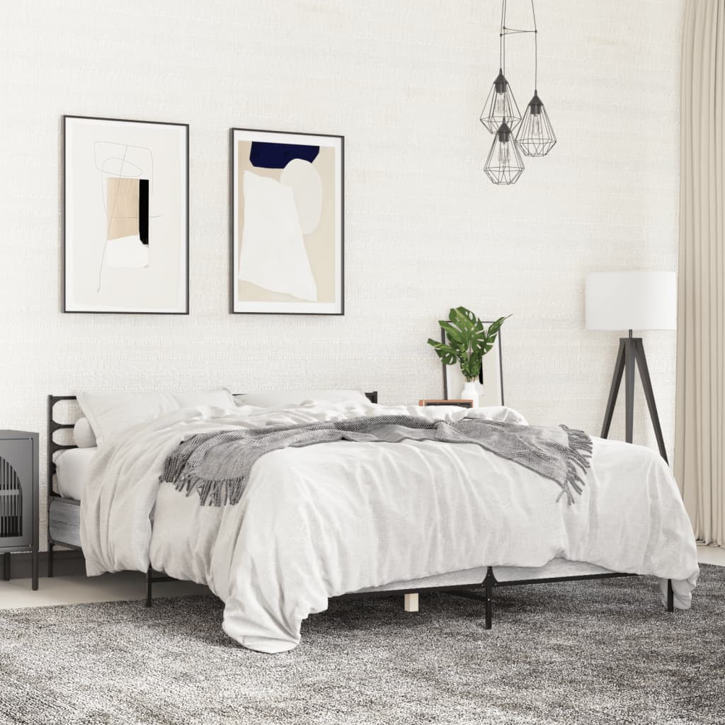 Giroletto-Struttura Letto Grigio Sonoma 120x190 cm in Legno Multistrato Metallo 256378