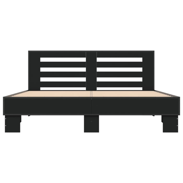 Giroletto Nero 150x200 cm in Legno Multistrato e Metallo 3280097