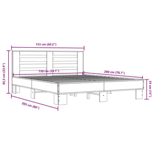 Giroletto Grigio Sonoma 150x200 cm in Legno Multistrato Metallo 3280100