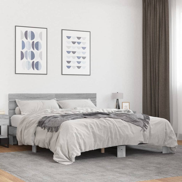 Giroletto Grigio Sonoma 160x200 cm in Legno Multistrato Metallo 3280140