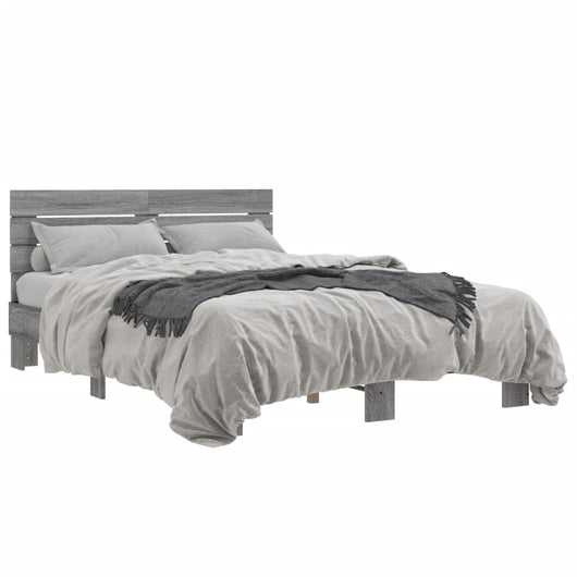 Giroletto-Struttura Letto Grigio Sonoma 120x200 cm in Legno Multistrato Metallo 185355