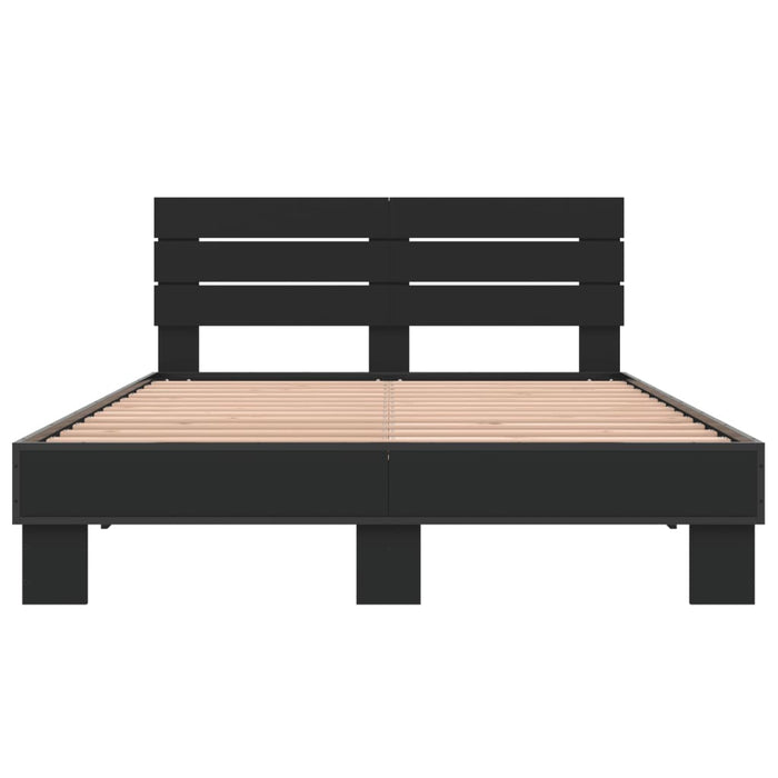 Giroletto Nero 135x190 cm in Legno Multistrato e Metallo 3280162