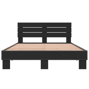 Giroletto Nero 140x190 cm in Legno Multistrato e Metallo 3280167