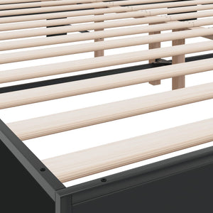 Giroletto Nero 180x200 cm in Legno Multistrato e Metallo 3280177