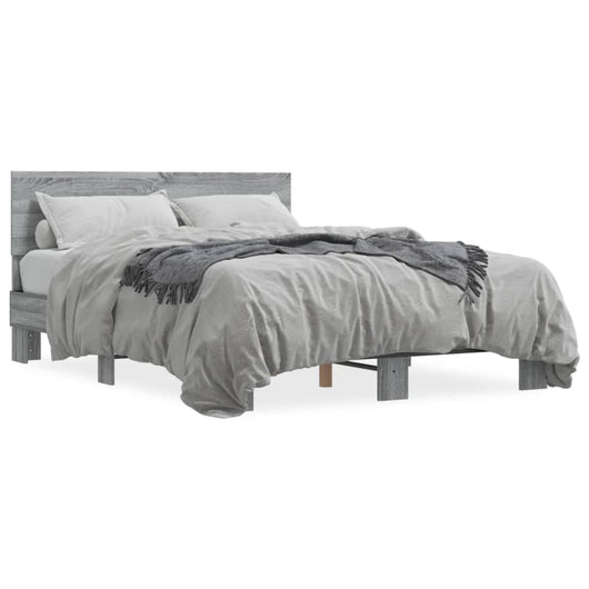 Giroletto-Struttura Letto Grigio Sonoma 135x190 cm in Legno Multistrato Metallo 416922