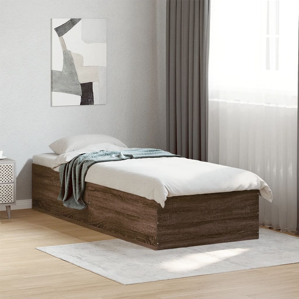Giroletto-Struttura Letto Rovere Marrone 90x200 cm in Legno Multistrato 413544