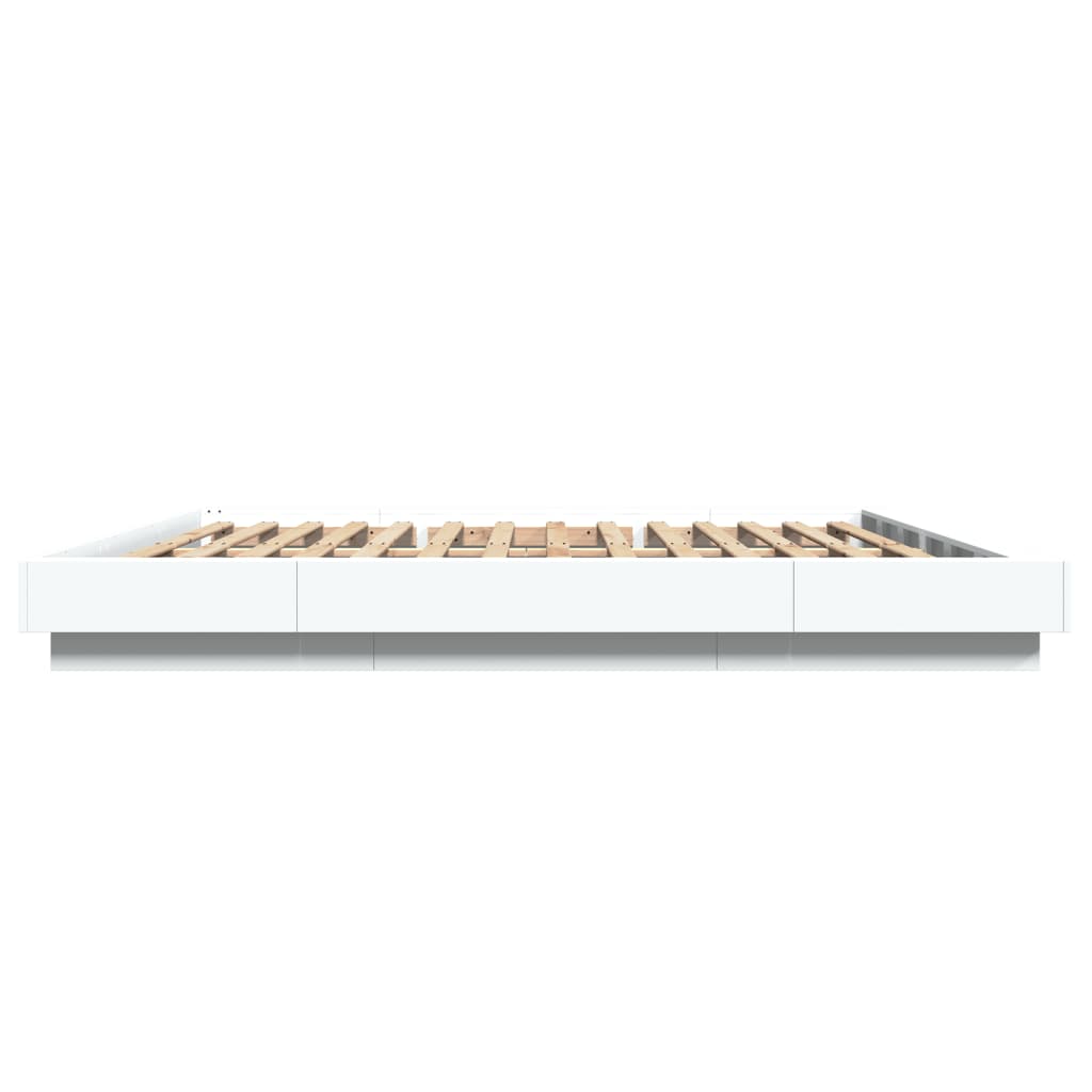 Giroletto con Luci LED Bianco 200x200 cm in Legno Multistrato