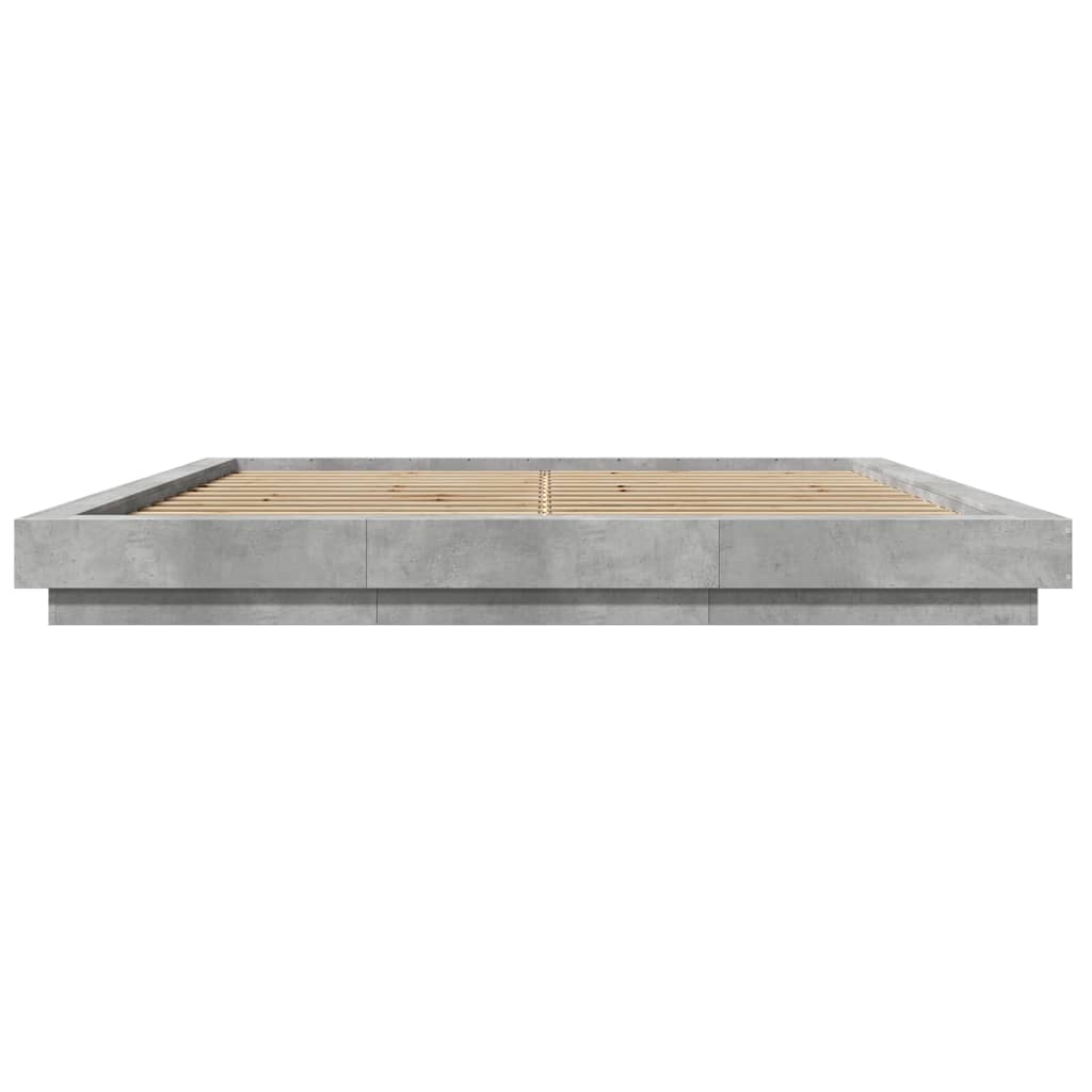 Giroletto Luci LED Grigio Cemento 200x200 cm Legno Multistrato 3281073