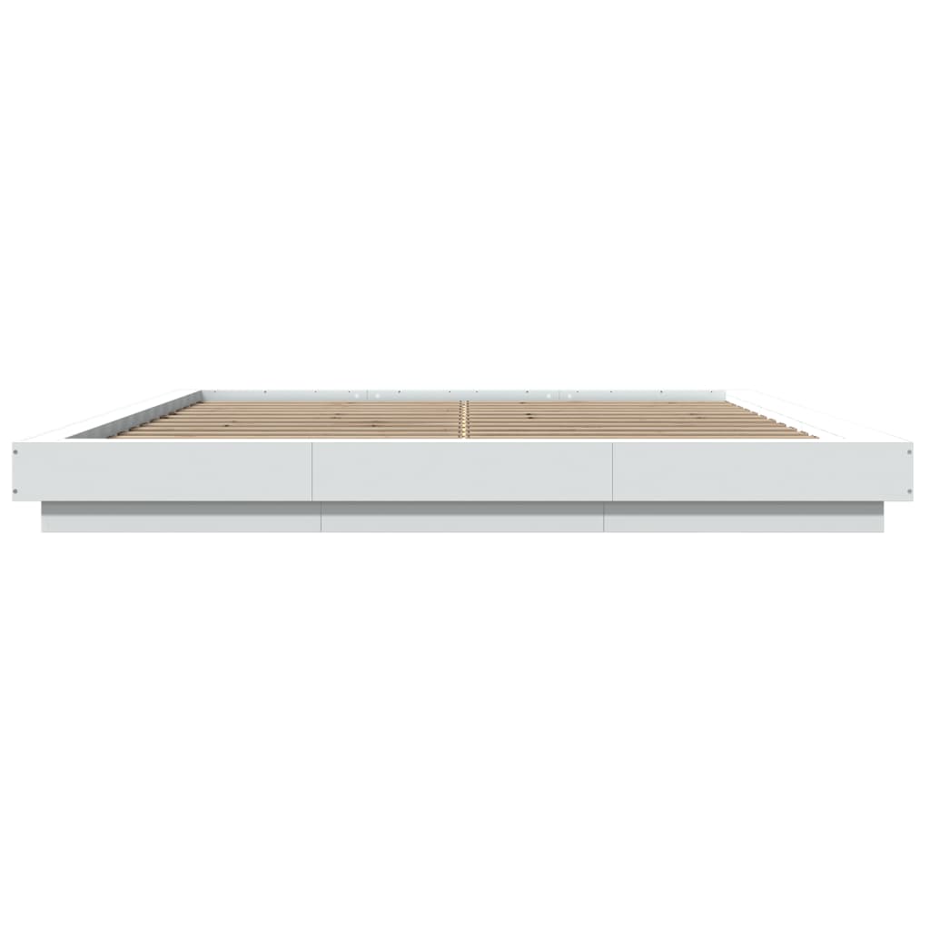 Giroletto con Luci LED Bianco 180x200 cm in Legno Multistrato 3281077