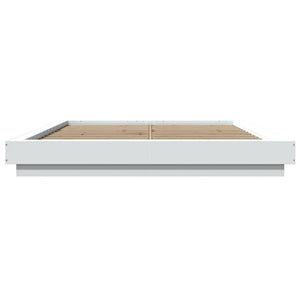 Giroletto con Luci LED Bianco 160x200 cm in Legno Multistrato 3281084
