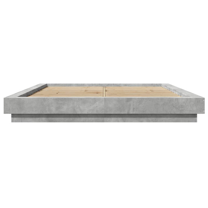 Giroletto Luci LED Grigio Cemento 160x200 cm Legno Multistrato 3281087