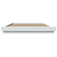 Giroletto con Luci LED Bianco 150x200 cm in Legno Multistrato 3281091