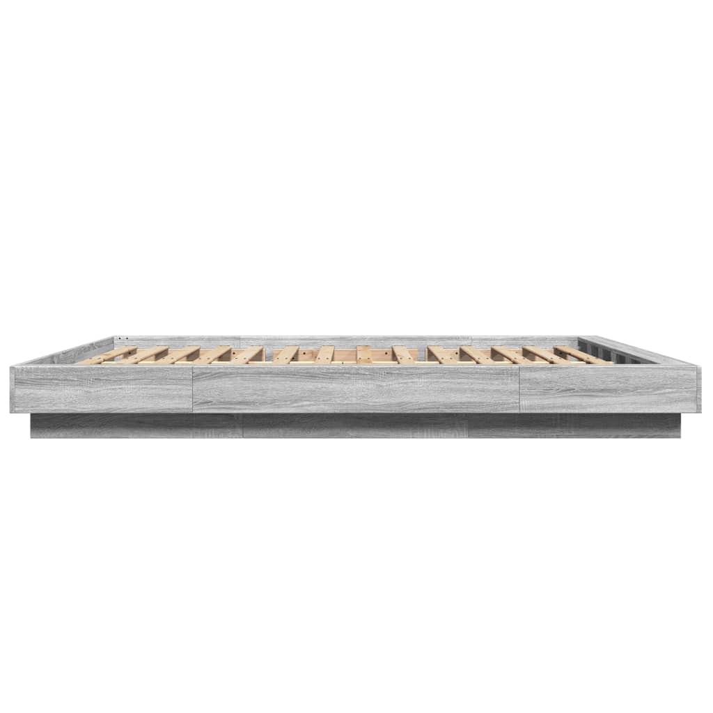 Giroletto Luci LED Grigio Sonoma 150x200 cm Legno Multistrato 3281096