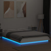 Giroletto con Luci LED Bianco 140x200 cm in Legno Multistrato 3281098