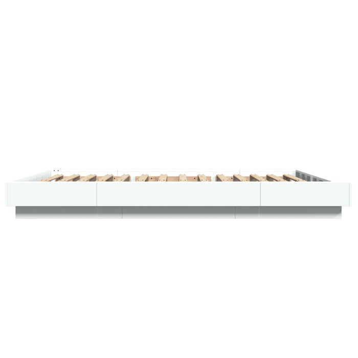 Giroletto con Luci LED Bianco 140x200 cm in Legno Multistrato 3281098