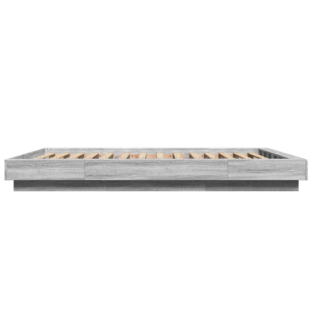 Giroletto Luci LED Grigio Sonoma 140x200 cm Legno Multistrato 3281103