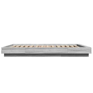 Giroletto Luci LED Grigio Sonoma 140x200 cm Legno Multistrato 3281103