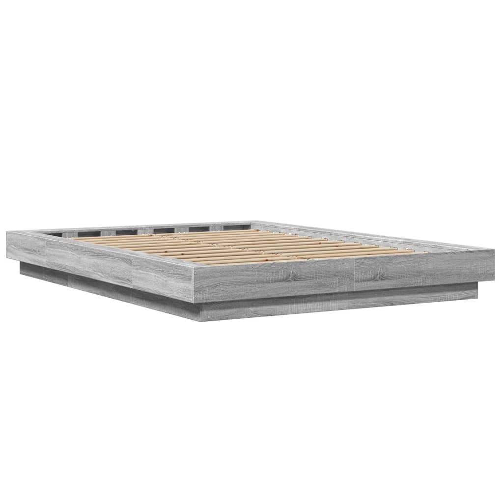 Giroletto Luci LED Grigio Sonoma 140x200 cm Legno Multistrato 3281103