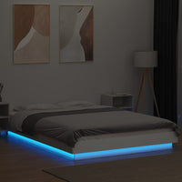 Giroletto con Luci LED Bianco 120x200 cm in Legno Multistrato 3281105