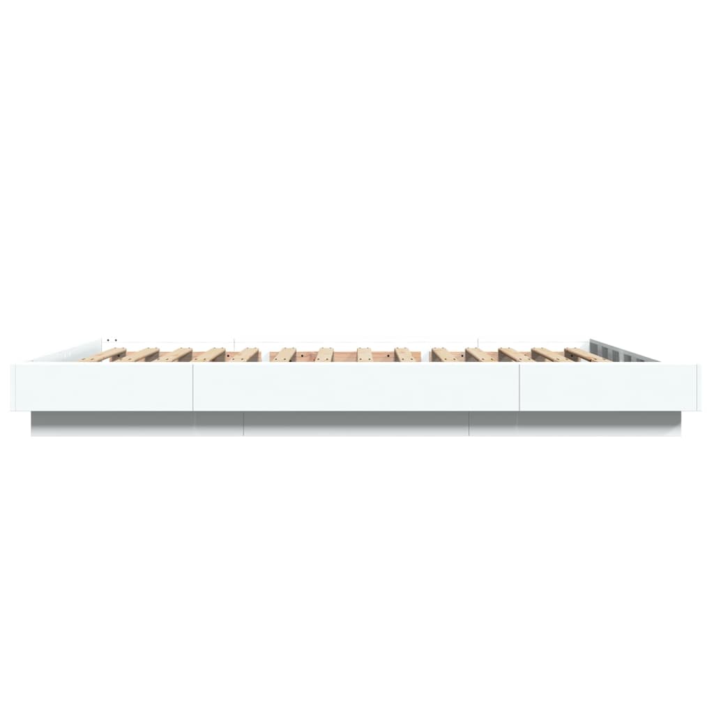 Giroletto con Luci LED Bianco 120x200 cm in Legno Multistrato 3281105