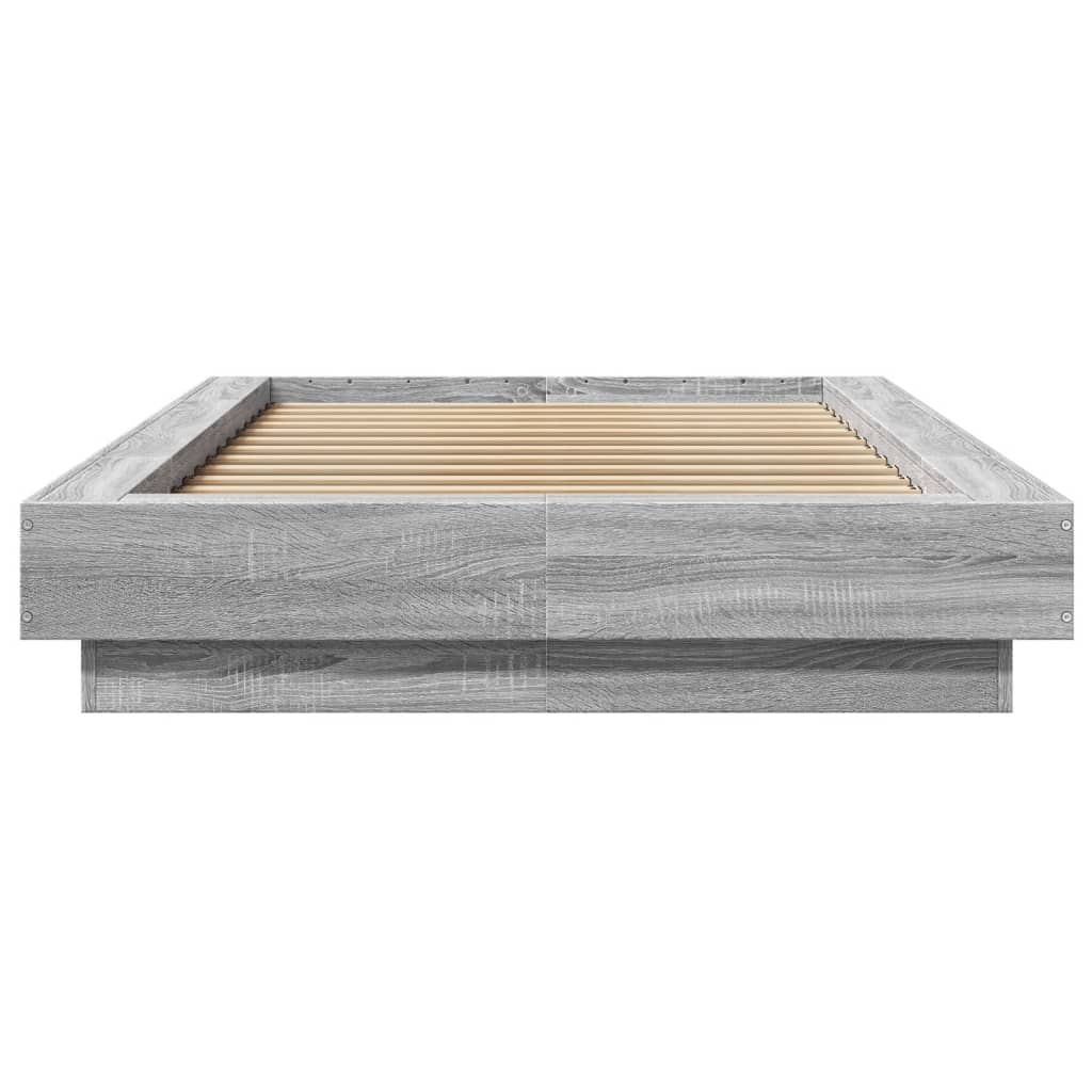 Giroletto Luci LED Grigio Sonoma 100x200cm in Legno Multistrato 3281117