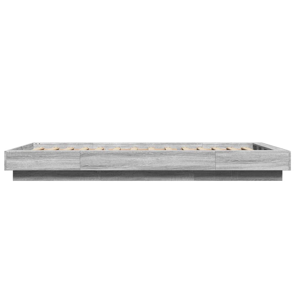 Giroletto Luci LED Grigio Sonoma 100x200cm in Legno Multistrato 3281117