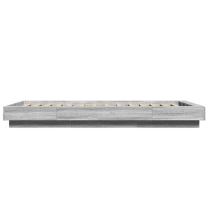 Giroletto Luci LED Grigio Sonoma 100x200cm in Legno Multistrato 3281117