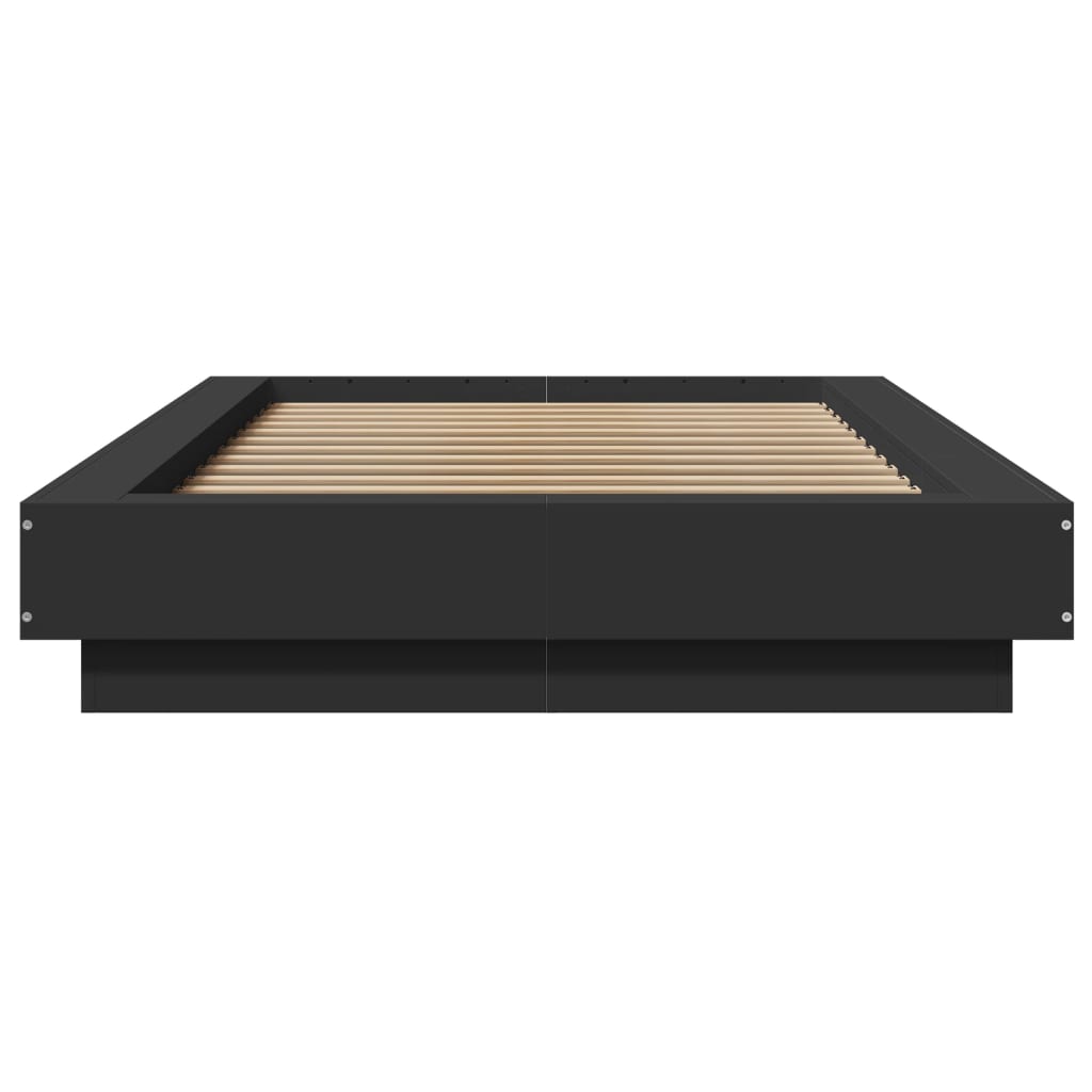 Giroletto con Luci LED Nero 90x200 cm in Legno Multistrato 3281120