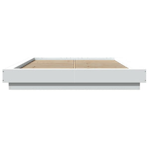 Giroletto con Luci LED Bianco 140x190 cm in Legno Multistrato 3281126