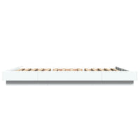 Giroletto con Luci LED Bianco 135x190 cm in Legno Multistrato 3281133