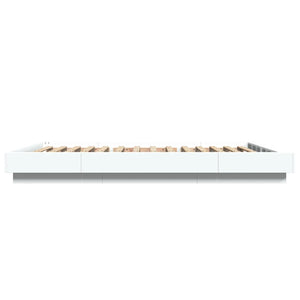 Giroletto con Luci LED Bianco 135x190 cm in Legno Multistrato 3281133